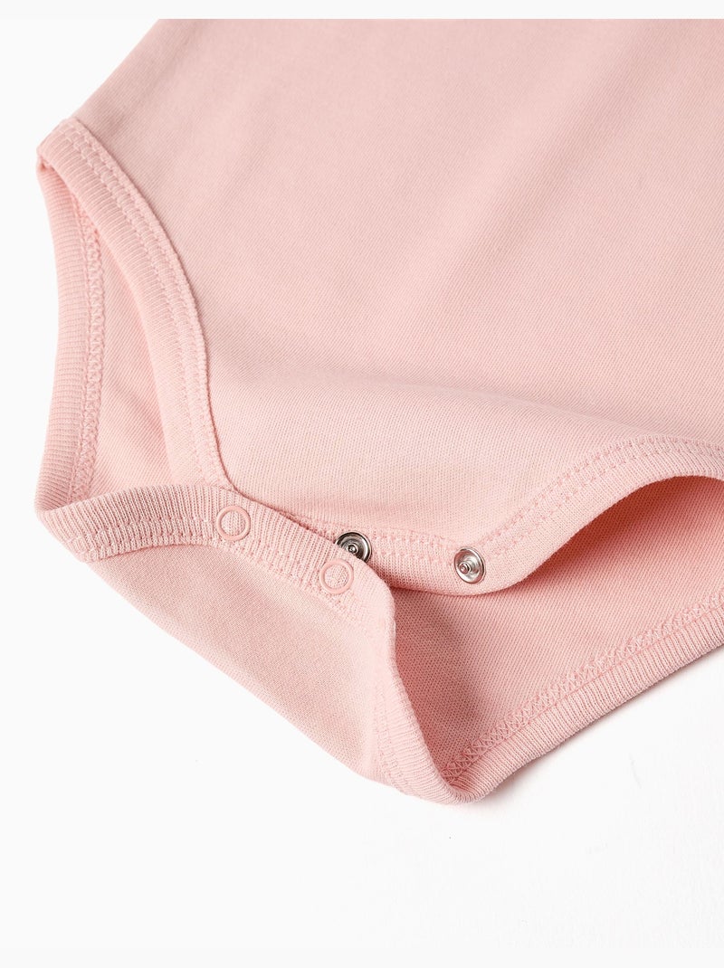 Lot de 4 bodies en coton unis/à fleurs Rose/Jaune - Kiabi