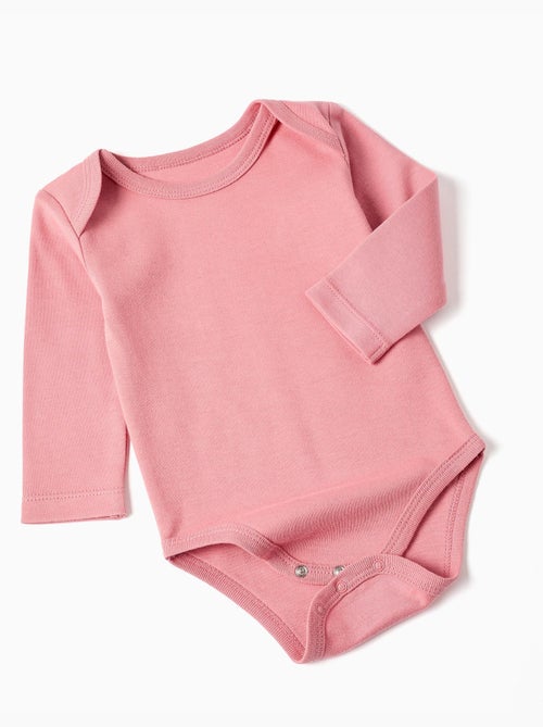 Lot de 4 bodies en coton unis/imprimés - Kiabi