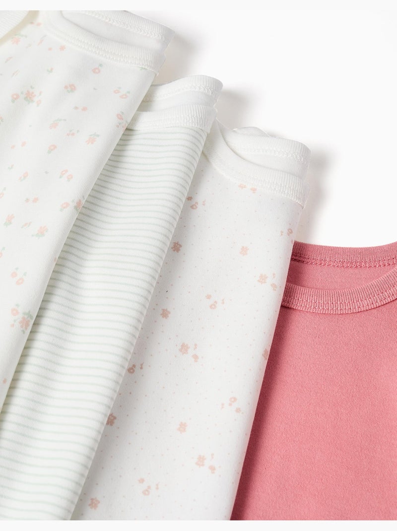 Lot de 4 bodies en coton unis/imprimés Multicolore - Kiabi