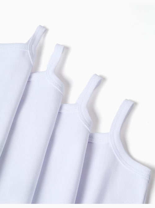 Lot de 4 bodies unis à bretelles - Kiabi