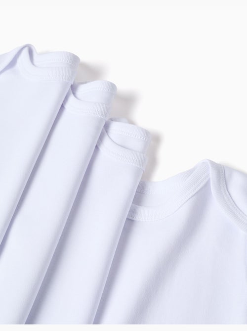 Lot de 4 bodies unis à manches courtes - Kiabi