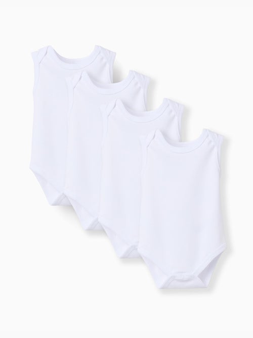 Lot de 4 bodies unis sans manches - Kiabi