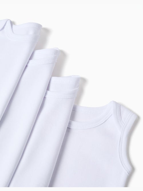 Lot de 4 bodies unis sans manches - Kiabi