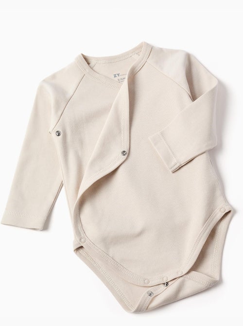 Lot de 4 bodys croisés en coton - Kiabi