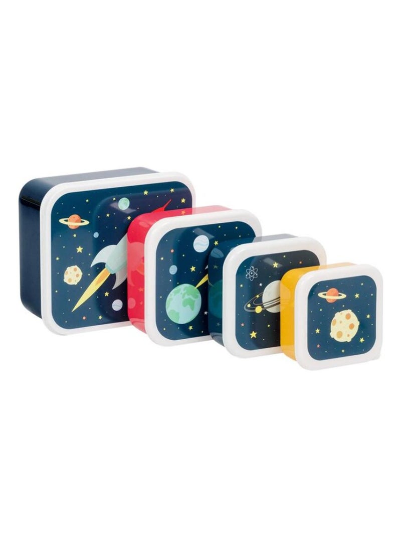 Lot de 4 boîtes à goûter Espace Bleu - Kiabi
