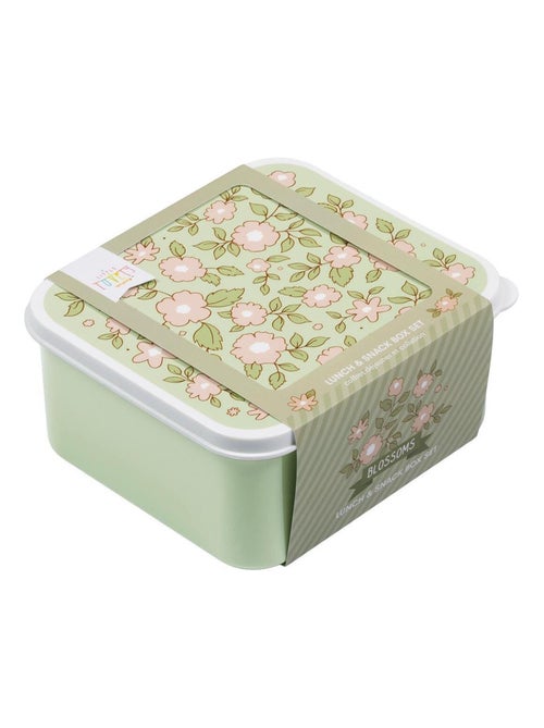 Lot de 4 boîtes à goûter Fleurs - Kiabi