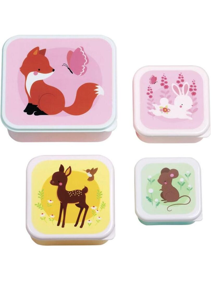 Lot de 4 boîtes à goûter Multicolore - Kiabi