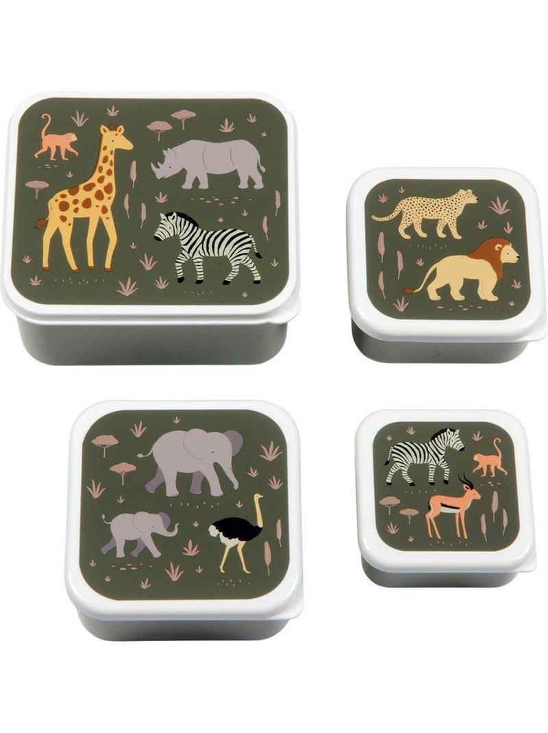 Lot de 4 boîtes à goûter Savane Gris - Kiabi