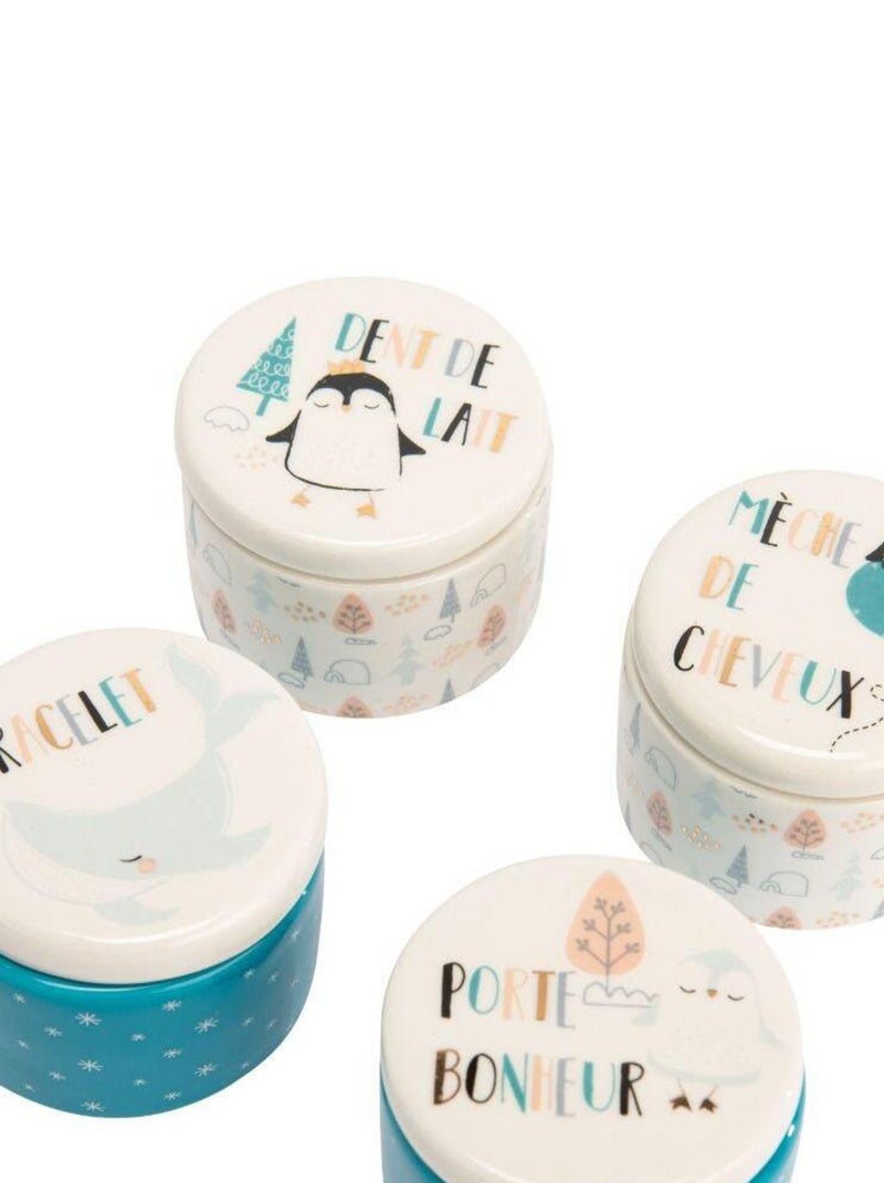 Lot de 4 boîtes à souvenirs bébé Victor Bleu - Kiabi