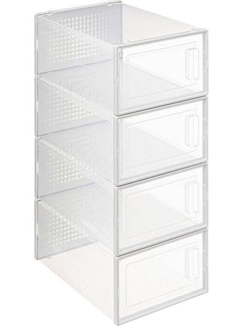 Lot de 4 boîtes range-chaussures FOLD'N'BOX - Kiabi