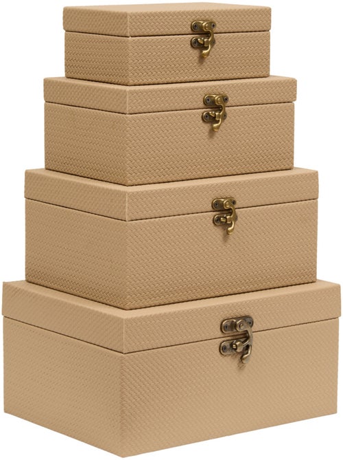 Lot de 4 boîtes rectangulaires BONIE - Kiabi Lot de 4 boîtes rectangulaires BONIE - Kiabi