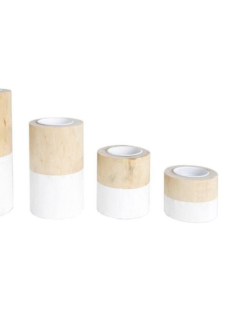 Lot de 4 bougeoirs ronds SIMPLICITY Blanc - Kiabi