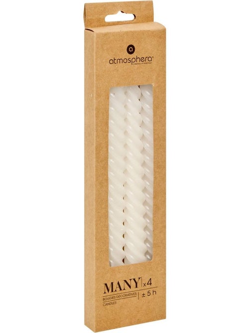 Lot de 4 bougie-bâtons TWIST MANY - Kiabi