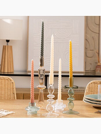 Lot de 4 bougie-bâtons TWIST MANY