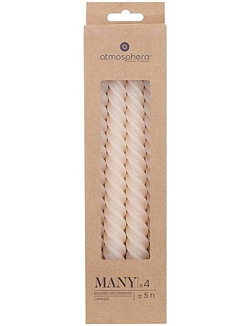 Lot de 4 bougie-bâtons TWIST MANY