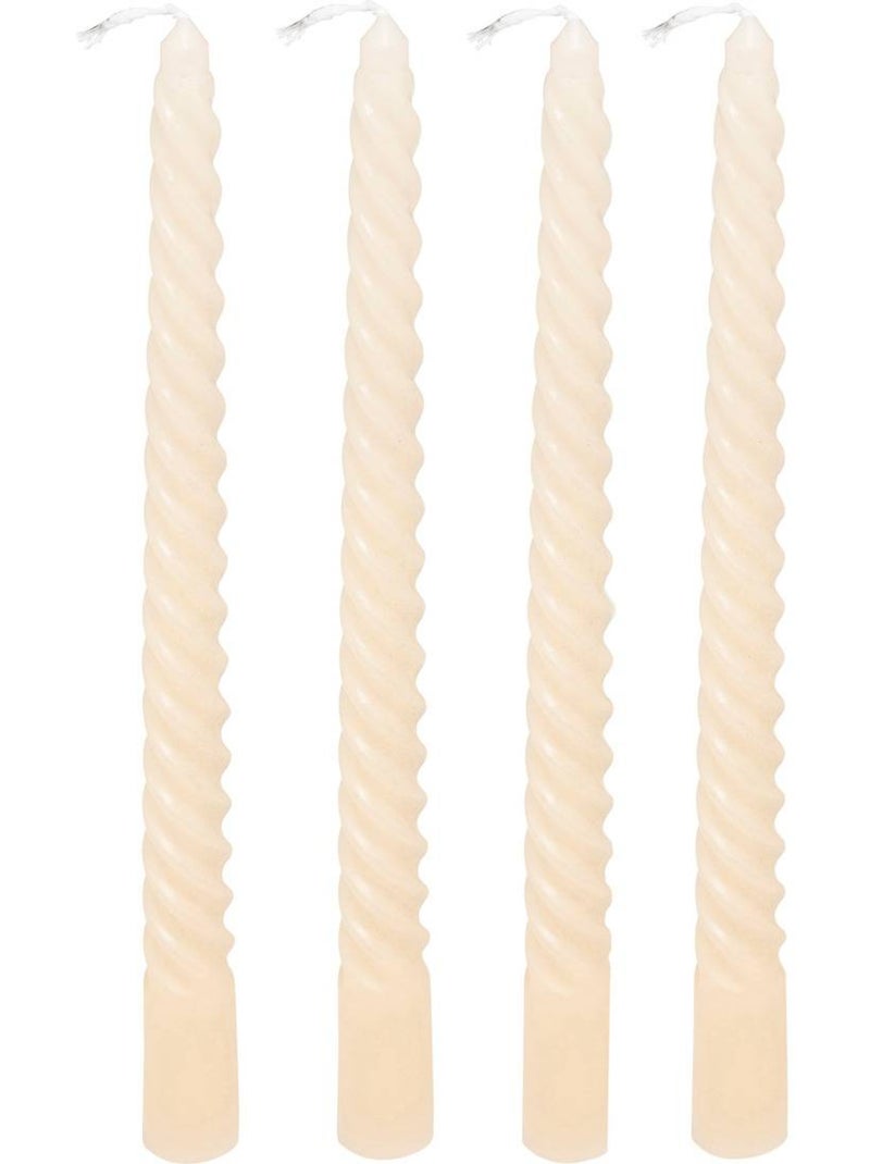 Lot de 4 bougie-bâtons TWIST MANY Ivoire - Kiabi