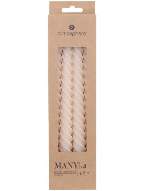 Lot de 4 bougie-bâtons TWIST MANY - Kiabi