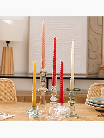 Lot de 4 bougie-bâtons TWIST MANY
