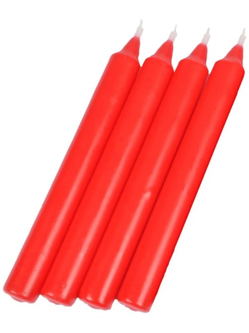 Lot de 4 bougies chandelier rouge - Kiabi