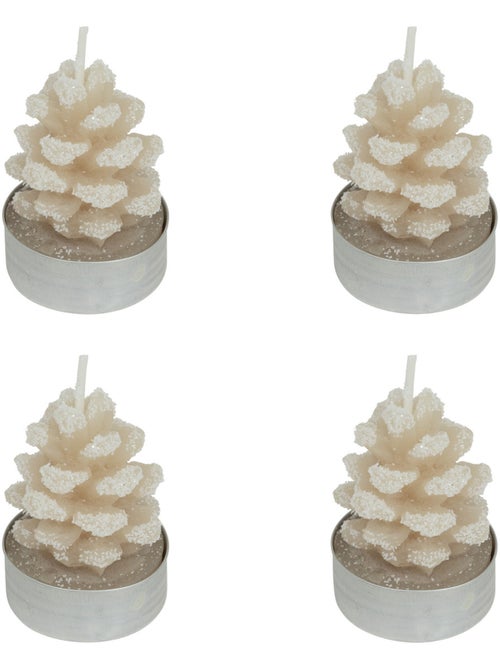 Lot de 4 bougies chauffe-plats 100g pomme de pain enneigée - Kiabi