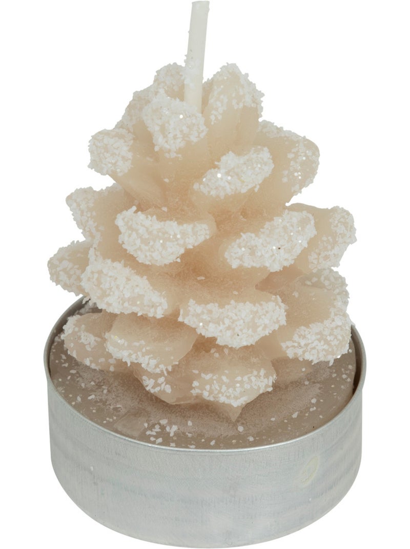 Lot de 4 bougies chauffe-plats 100g pomme de pain enneigée Beige - Kiabi