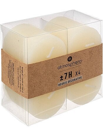 Lot de 4 bougies rustique olia