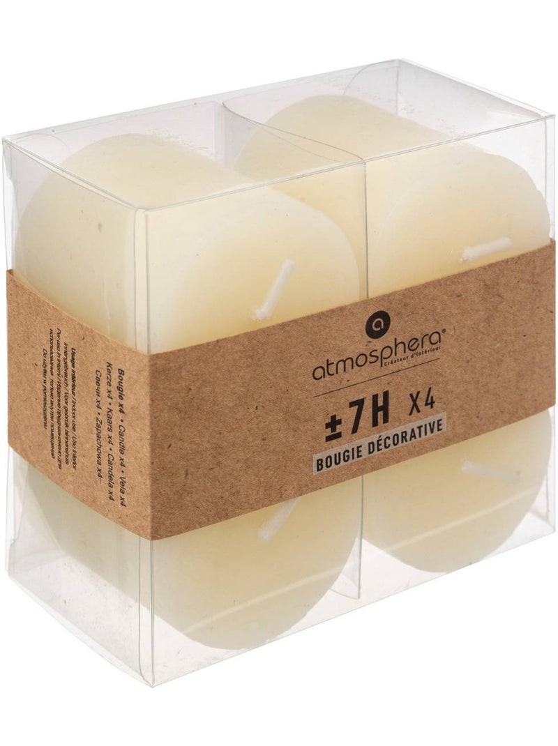 Lot de 4 bougies cylindre rustiques olia Ivoire - Kiabi
