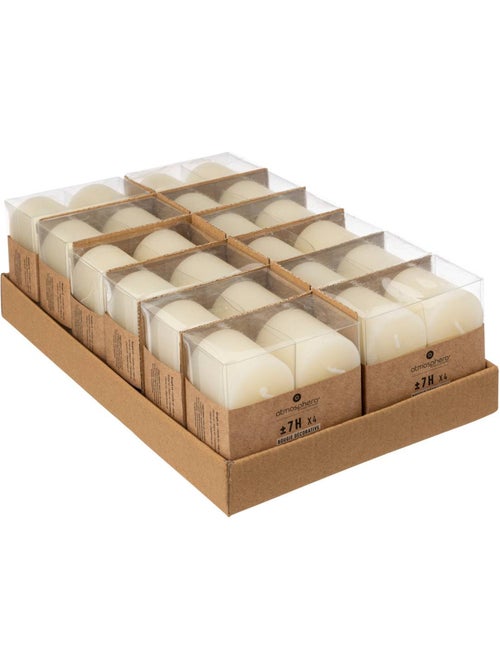 Lot de 4 bougies cylindre rustiques olia - Kiabi Lot de 4 bougies cylindre rustiques olia - Kiabi