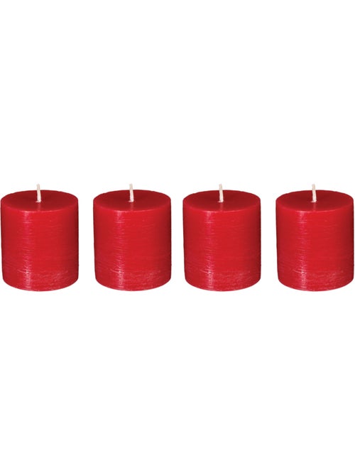 Lot de 4 bougies cylindre rustiques OLIA - Kiabi