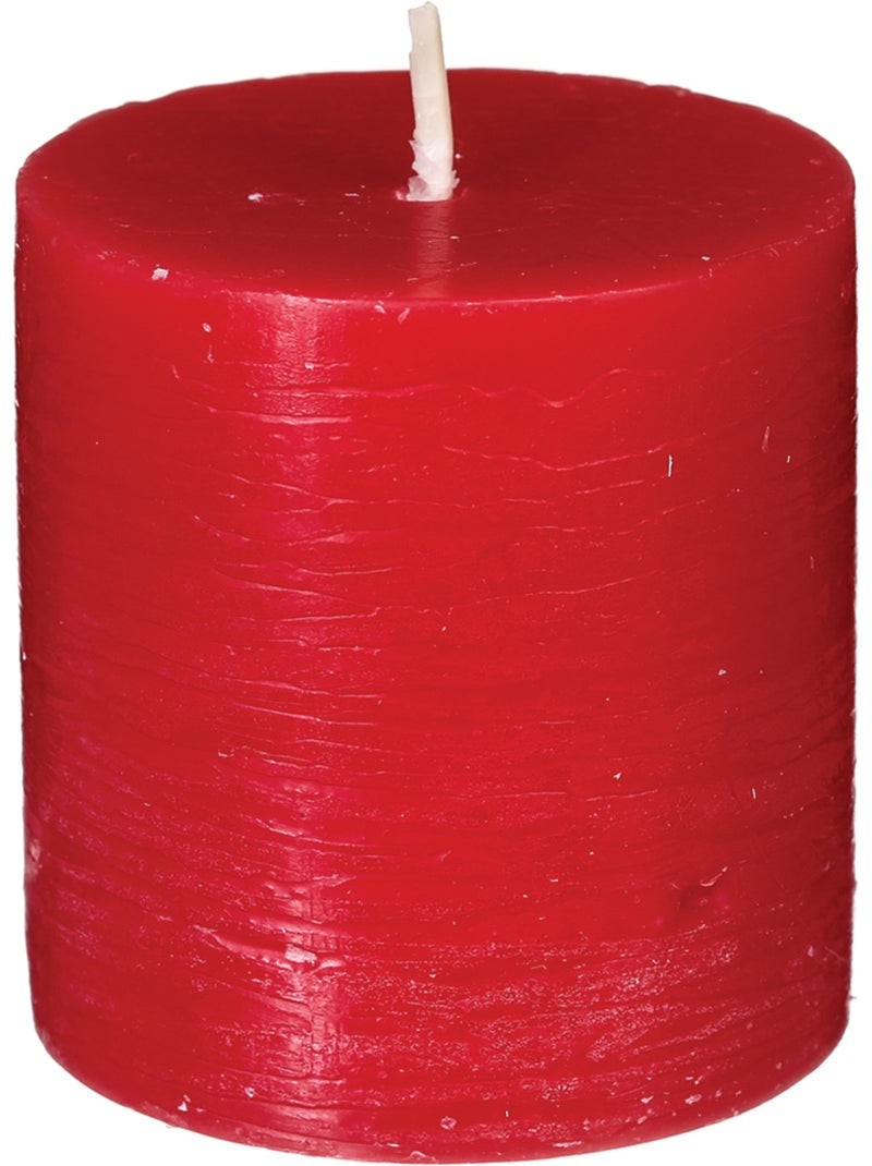 Lot de 4 bougies cylindre rustiques OLIA Rouge - Kiabi