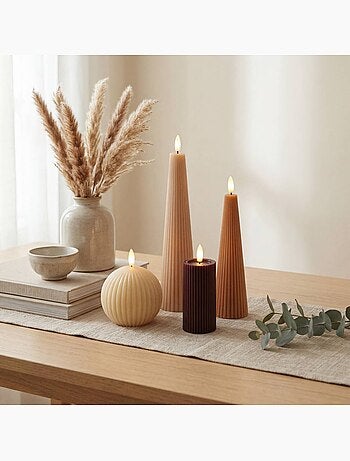 Lot de 4 bougies led crysta