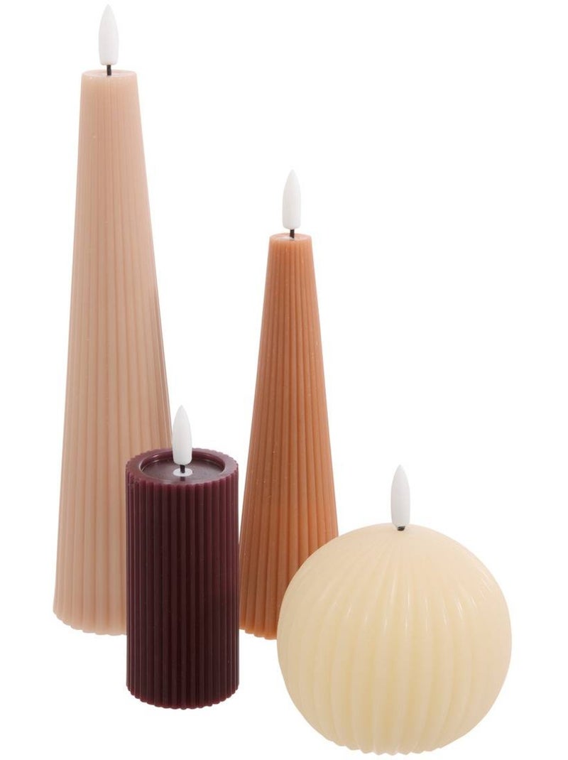 Lot de 4 bougies led crysta Multicolore - Kiabi