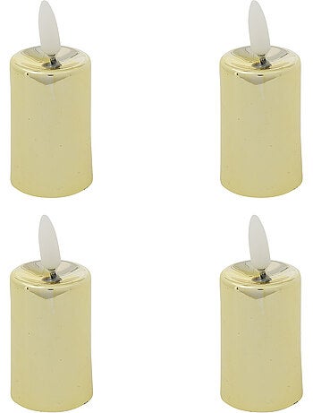 Lot de 4 bougies LED votives métal rouge