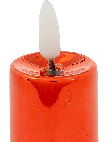 Lot de 4 bougies LED votives métal rouge