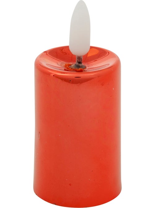 Lot de 4 bougies LED votives métal rouge - Kiabi