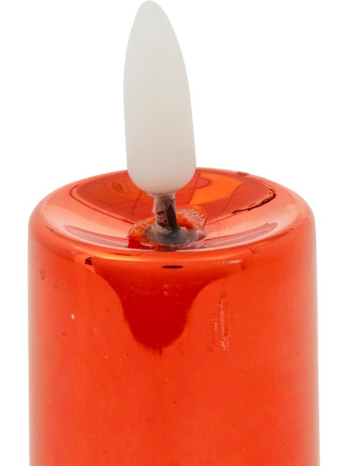 Lot de 4 bougies LED votives métal rouge - Kiabi