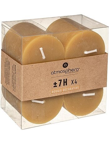 Lot de 4 bougies rustique OLIA