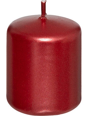 Lot de 4 bougies votives satin COLORAMA ROUGE