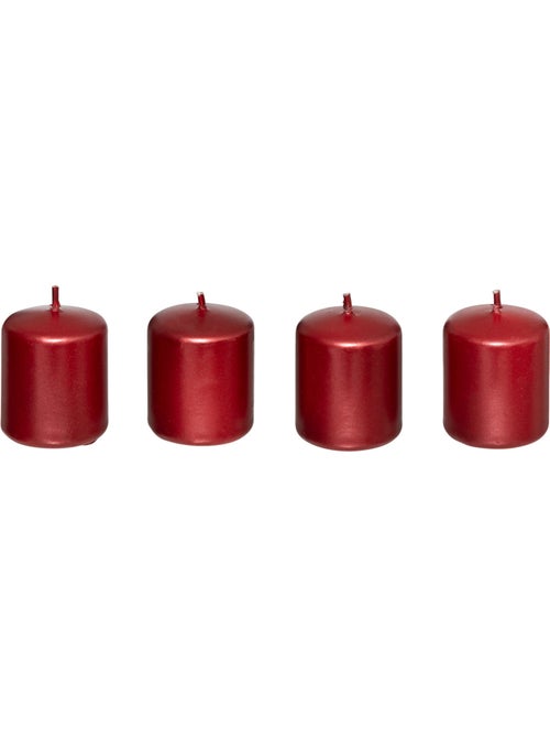 Lot de 4 bougies votives satin COLORAMA ROUGE - Kiabi