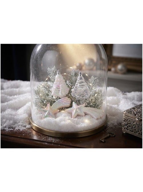 Lot de 4 boules de noël 2 sapins et 2 étoiles brillant et mat - Kiabi