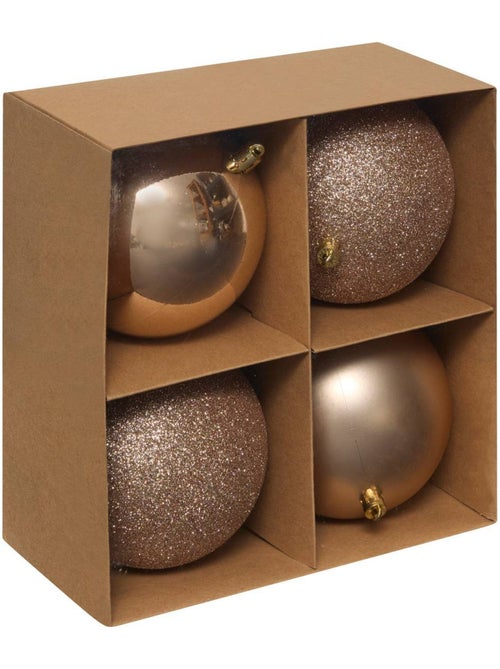 Lot de 4 boules de noël d.10 cm svea - Kiabi