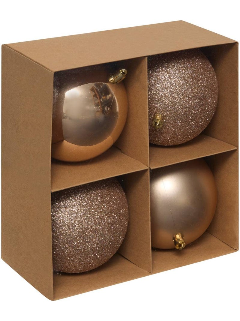 Lot de 4 boules de noël d.10 cm svea Beige - Kiabi