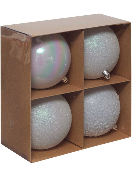 Lot de 4 boules de noël d.10 cm svea - Kiabi