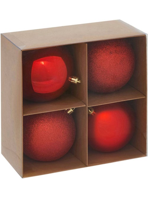 Lot de 4 boules de noël d.10 cm svea - Kiabi
