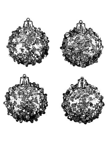 Lot de 4 boules de noël Effet goutte