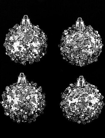 Lot de 4 boules de noël Effet goutte