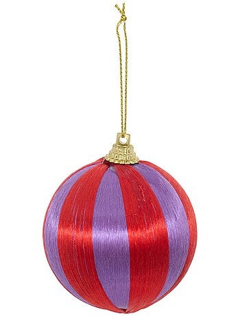 Lot de 4 boules de noël fils violet et rouge d. 60 mm