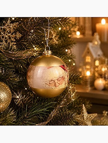 Lot de 4 boules père noël