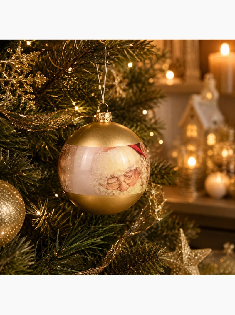 Lot de 4 boules de noël père noël – or Blanc Doré - Kiabi