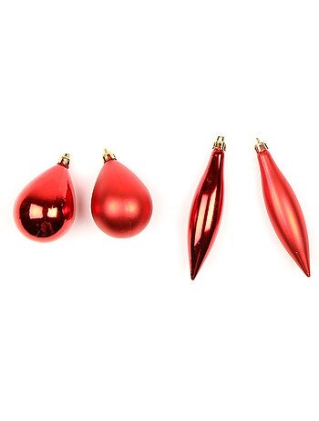 Lot de 4 boules de sapin de noël olive et glaçon